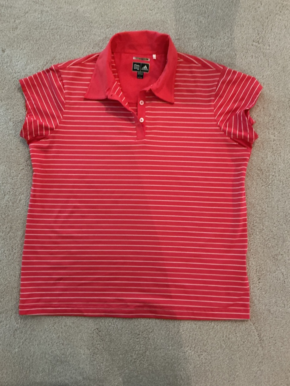 adidas Red Striped Polo Shirt